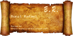 Bunzl Rafael névjegykártya